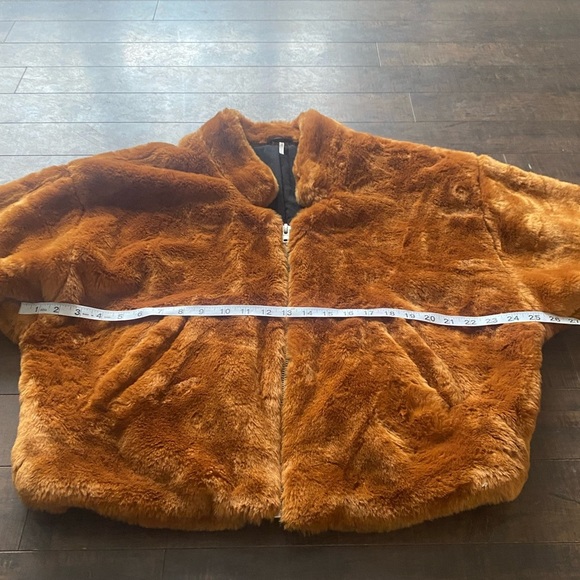 Free People Terracotta Faux Fur Bomber jacket - Picture 11 of 14